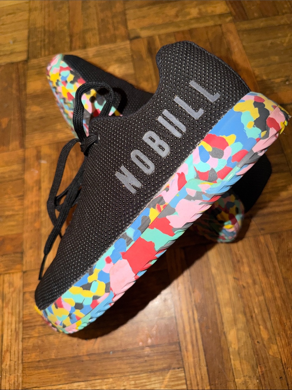 NEW (no box) Nobull unisex Black Impact Daisy Floral Trainer Sneakers shoes